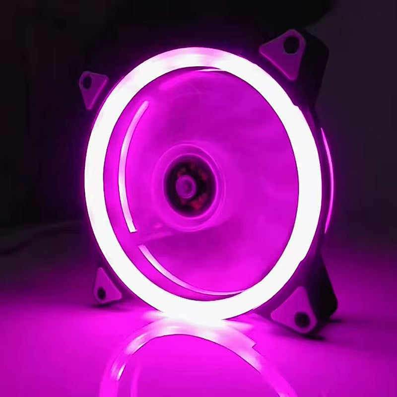 120Mm Aurora Computer Chassis Fan 12Cm Luminous LED Color Light Mute Cool RGB Cooling Fan Wholesale