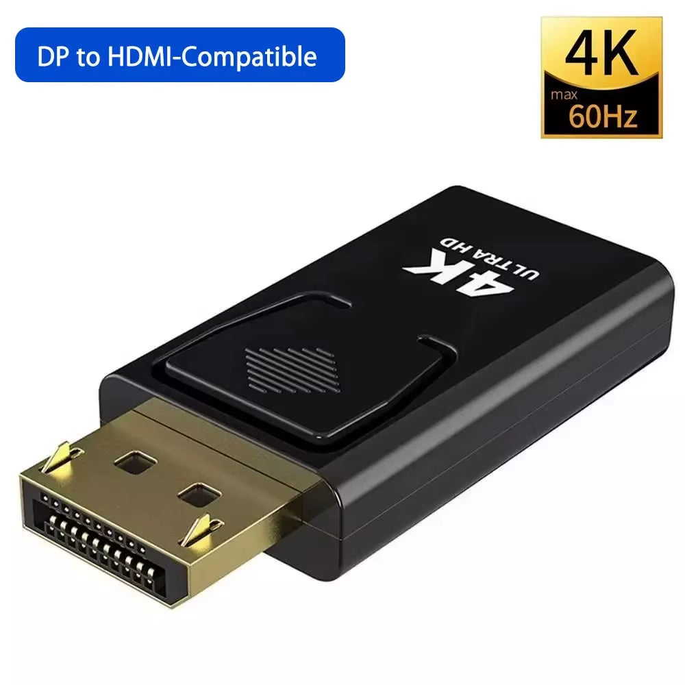 4K DP Displayport to Hdmi-Compatible Adapter Converter Display Port DP to Hdmi-Compatible HDTV Adapter Video Audio PC Laptop