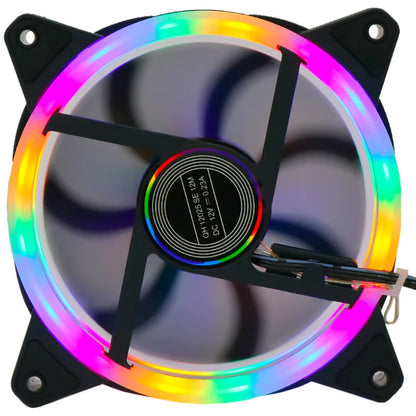 120Mm Aurora Computer Chassis Fan 12Cm Luminous LED Color Light Mute Cool RGB Cooling Fan Wholesale