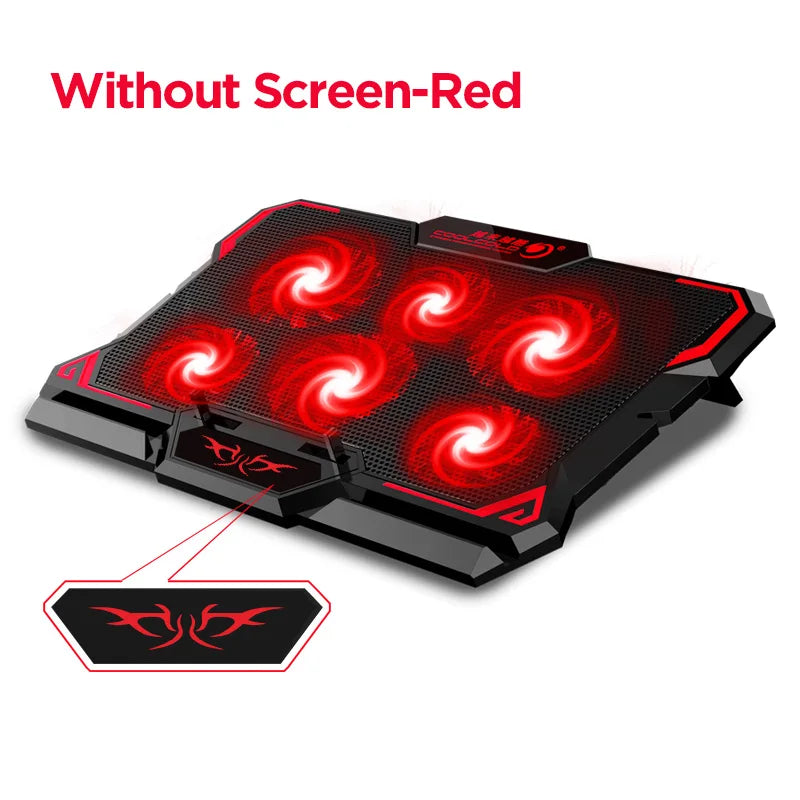 17Inch Gaming Laptop Cooler Six Fan Led Screen Two USB Port 2600RPM Laptop Cooling Pad Notebook Stand for Laptop