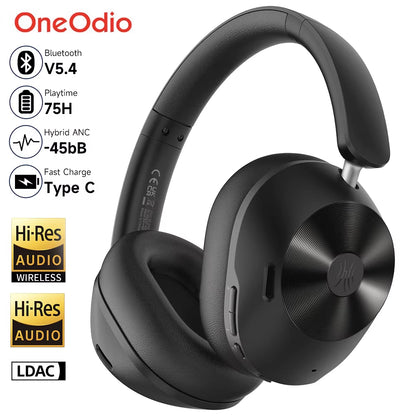 A5 Bluetooth 5.4 Headphones 43Db Hybrid Active Noise Cancelling over Ear Wireless Headset Hi-Res LDAC Audio with ENC Mic