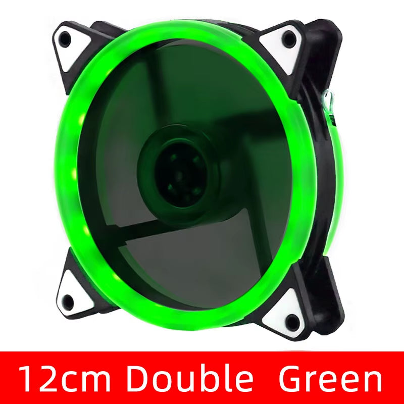 120Mm Aurora Computer Chassis Fan 12Cm Luminous LED Color Light Mute Cool RGB Cooling Fan Wholesale
