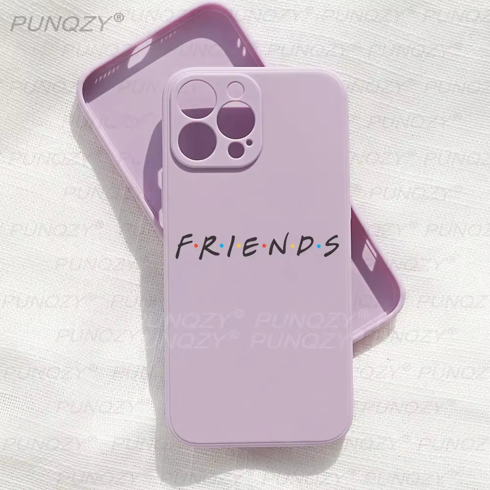Cartoon Funny Friends TV Show Phone Case for Iphone 16 15 14 13 12 11 PRO MAX 8 7 plus Mini X XS XR SE Soft TPU Cover