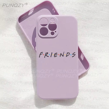 Cartoon Funny Friends TV Show Phone Case for Iphone 16 15 14 13 12 11 PRO MAX 8 7 plus Mini X XS XR SE Soft TPU Cover