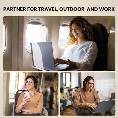 A5 Bluetooth 5.4 Headphones 43Db Hybrid Active Noise Cancelling over Ear Wireless Headset Hi-Res LDAC Audio with ENC Mic