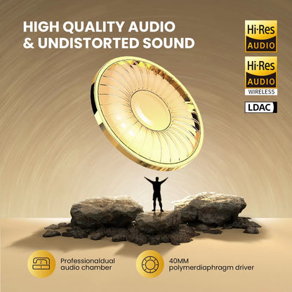 A5 Bluetooth 5.4 Headphones 43Db Hybrid Active Noise Cancelling over Ear Wireless Headset Hi-Res LDAC Audio with ENC Mic