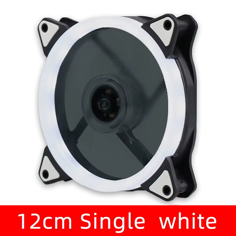 120Mm Aurora Computer Chassis Fan 12Cm Luminous LED Color Light Mute Cool RGB Cooling Fan Wholesale