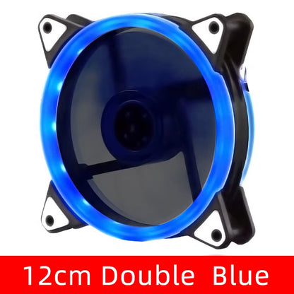 120Mm Aurora Computer Chassis Fan 12Cm Luminous LED Color Light Mute Cool RGB Cooling Fan Wholesale