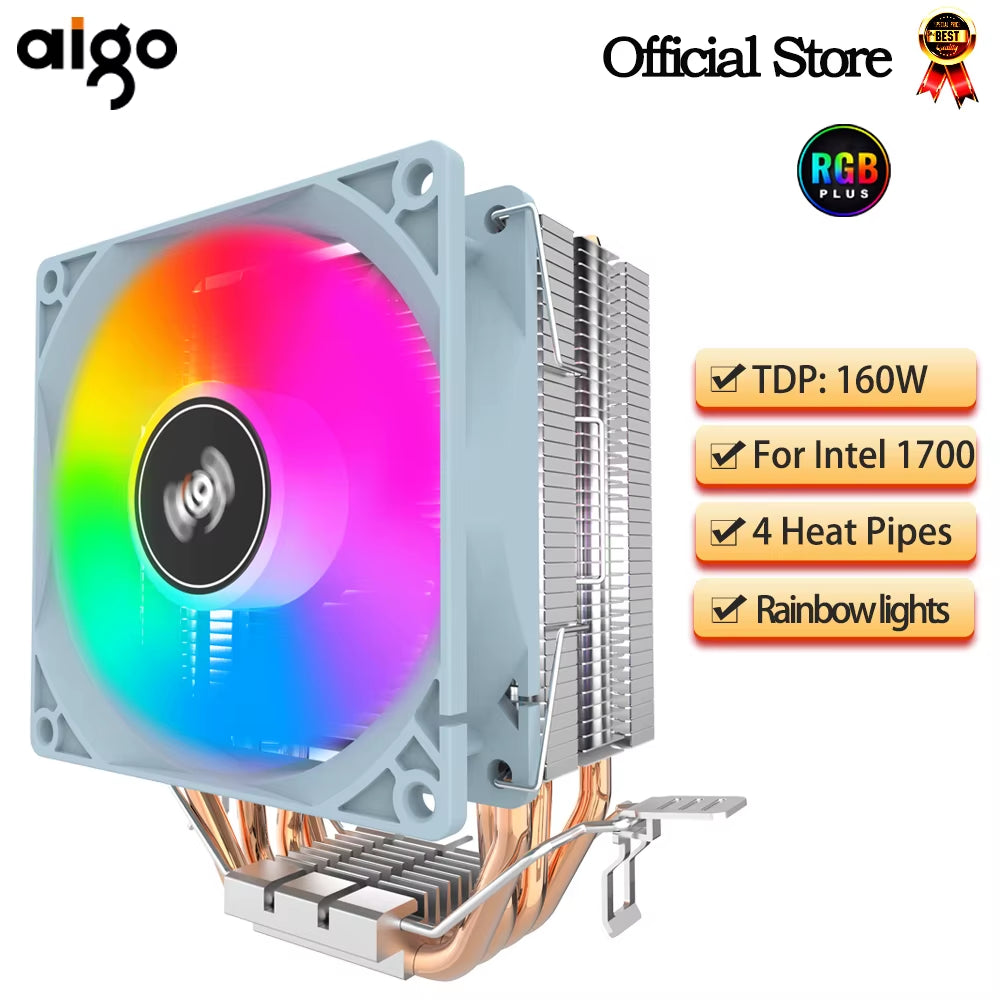 CPU Cooler 2 4 6 Heat Pipes PC Radiator Cooling 3PIN PWM Silent Rgb Fan for Intel 1700 1150 1155 1156 1366 AM2/AM3/AM4 AMD