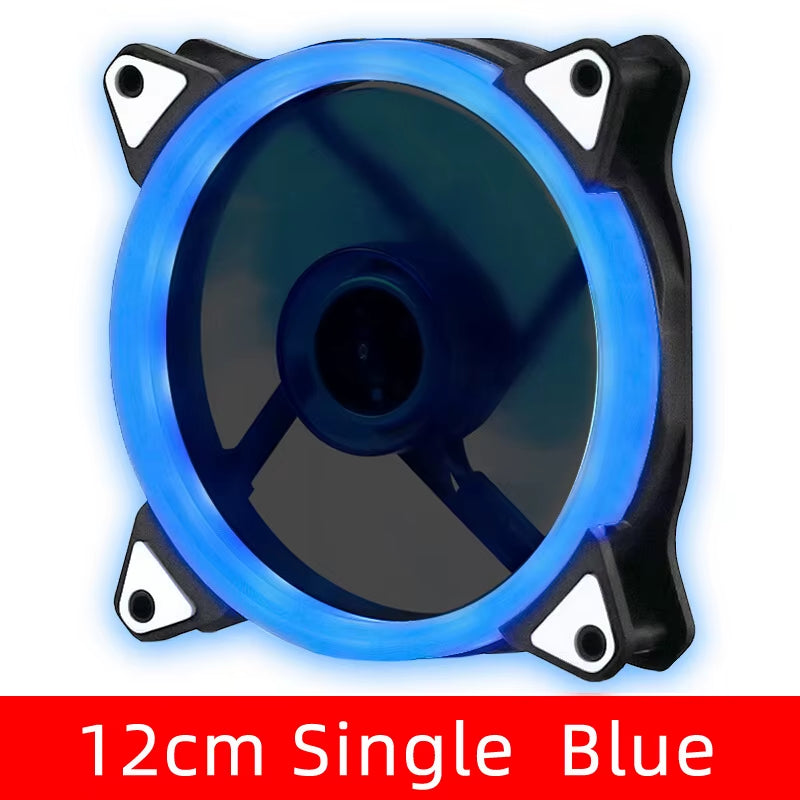 120Mm Aurora Computer Chassis Fan 12Cm Luminous LED Color Light Mute Cool RGB Cooling Fan Wholesale